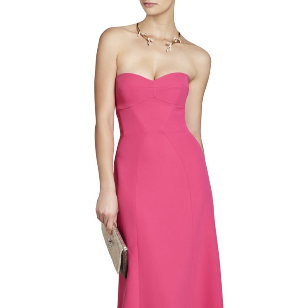 BCBG “Surrey” Hot Pink Strapless Formal Gown